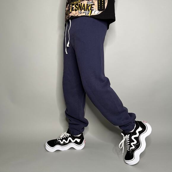 Vintage Russell Sweatpants Faded Navy Blue Cotton Joggers Made in USA 90s - Picture 1 of 4